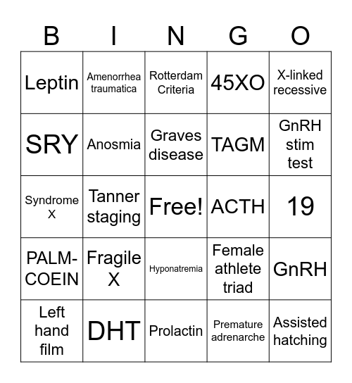 Revenge of REI Bingo Card