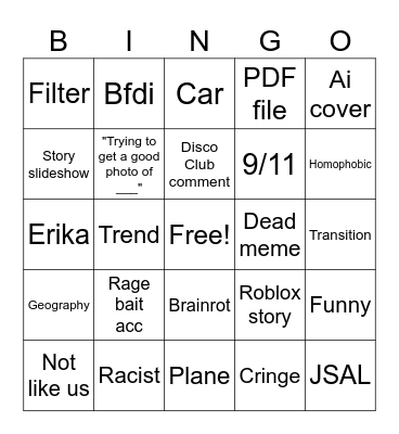 TikTok Bingo Card
