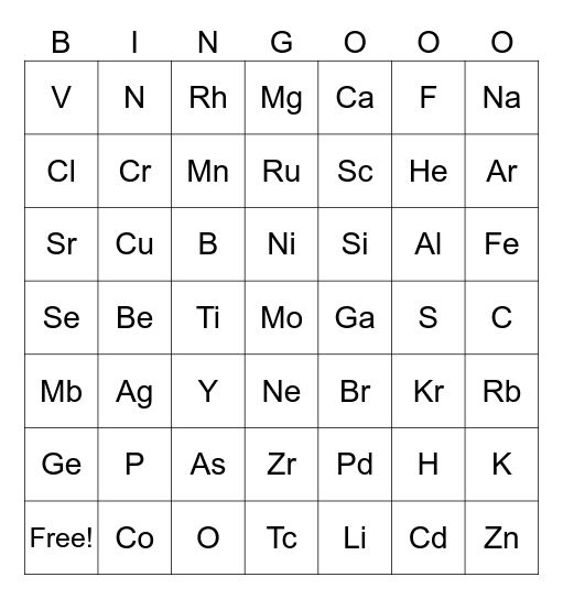 7- MATAPAT SYMBO CARDS Bingo Card