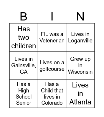 Rapport 'Connect 3' Bingo Card