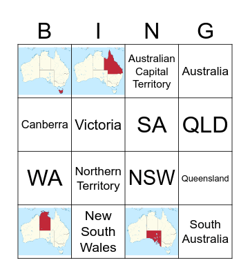 Australian Bingo Card