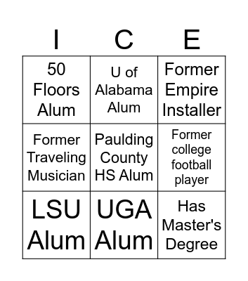 Rapport '3 In a Row' Ice Breaker Bingo Card