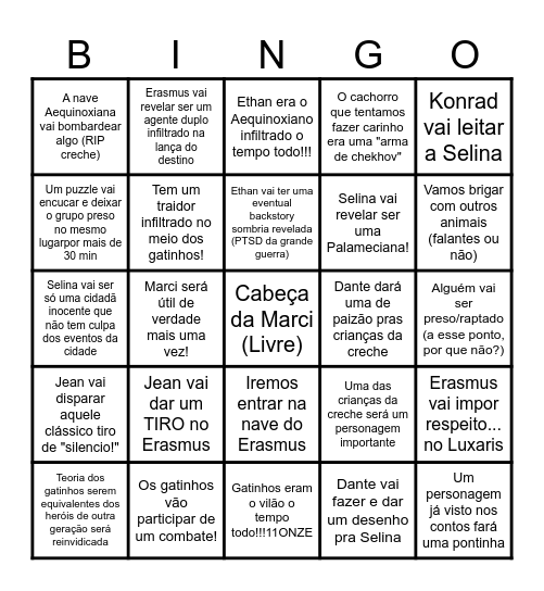 Corno Bingo Card