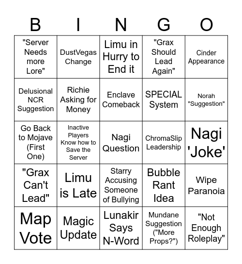 Diverge Community Meeting Bingo Card