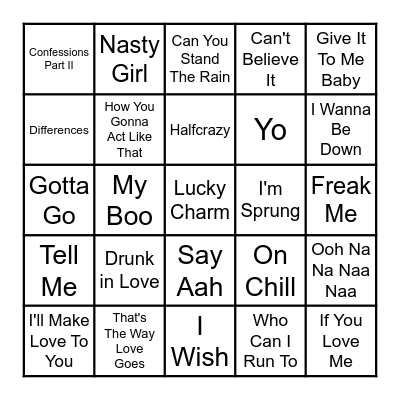 VIBE BINGO R&B Bingo Card