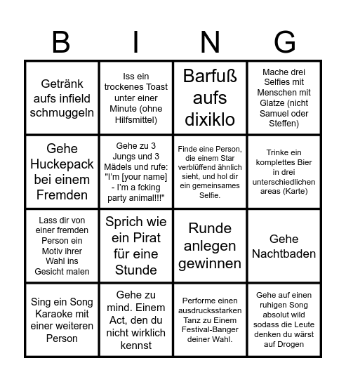 HIGHFIELD 2024 Bingo Card