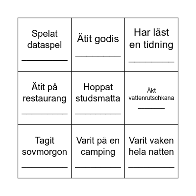 Hitta någon som Bingo Card