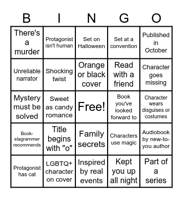 Halloween Book Bingo Card