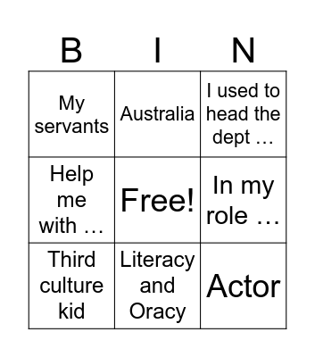 Bingo Card