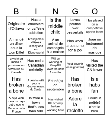GUIDE BINGO Card