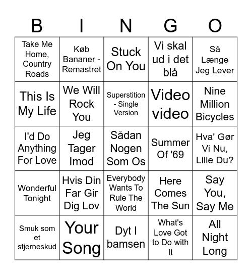 Housewarming BINGO Card