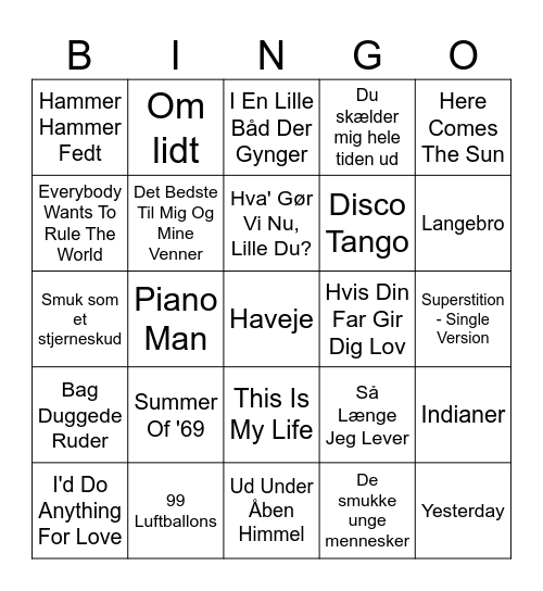 Housewarming BINGO Card