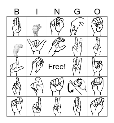 ASL 1 Alphabet Bingo Card