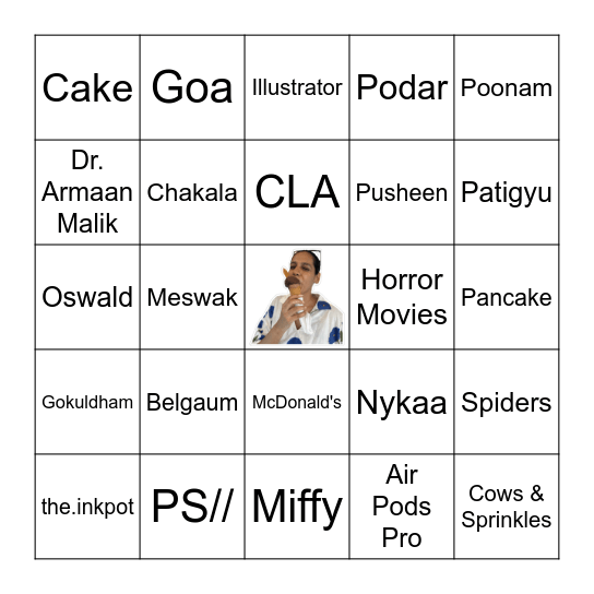 Sneha's Birthday Bingo Card