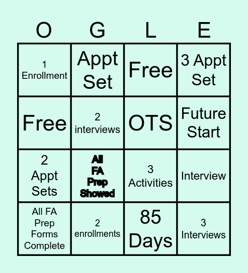 OGLE BINGO Card