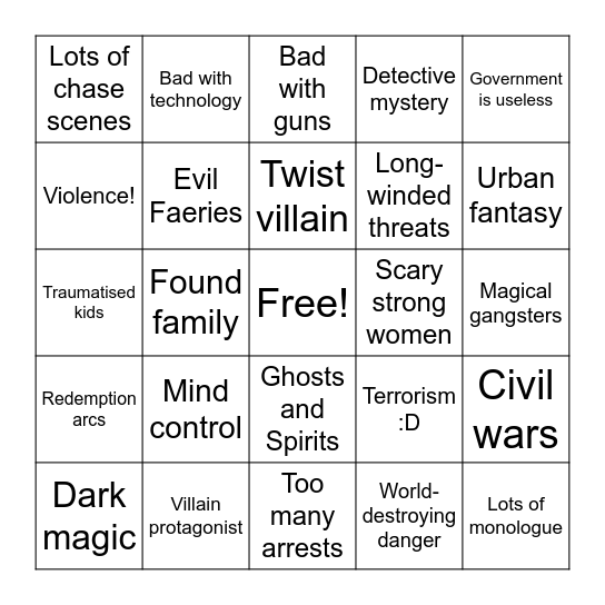 Mind of A Mercenary Bingo Card