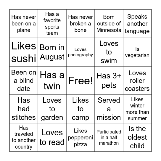 SISTER BINGO Card