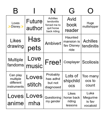 How similar are we Bingo Card