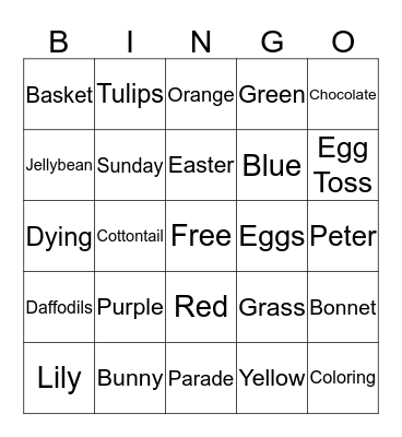 EASTER BINGO Card
