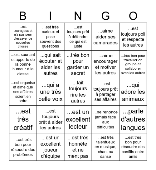 Trouve quelqu'un qui... Bingo Card