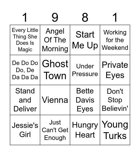 Round 1 Bingo Card