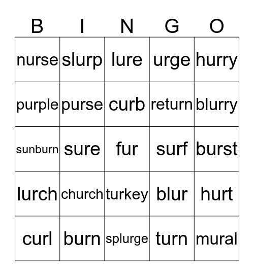 -ur- BINGO Card