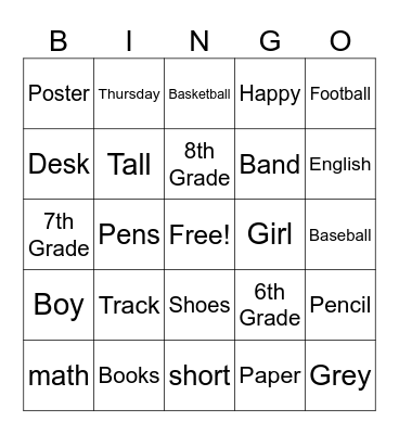 Fun Day Bingo Card