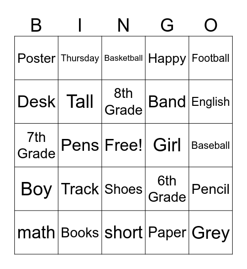 Fun Day Bingo Card