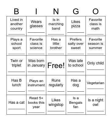 Find someone who... Bingo Card