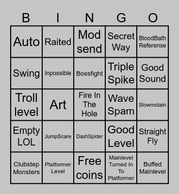 Recent Tab Bingo Card