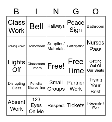 Class BINGO Card