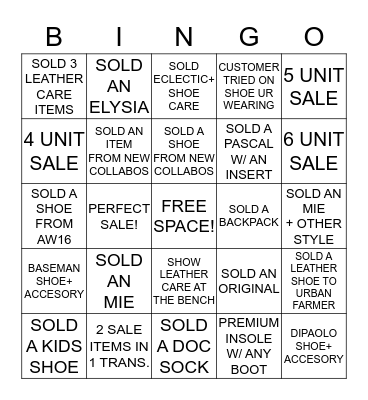 DR. MARTENS BINGO Card