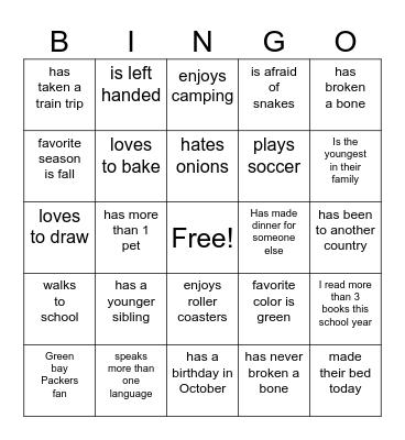 Advisory Bingo Card