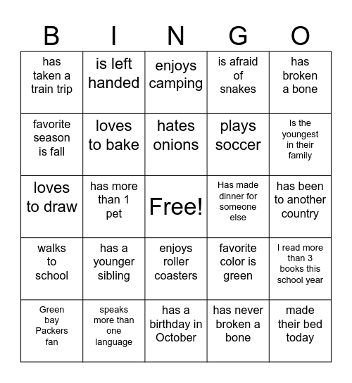 Advisory Bingo Card