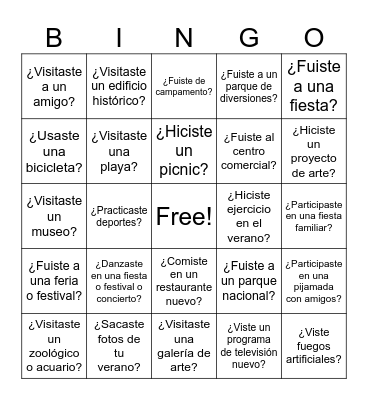Mi Descanso de Verano Spa 2 Bingo Card