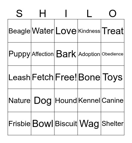 Shiloh Bingo Card