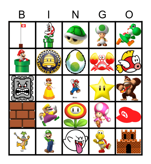 SUPER MARIO Bingo Card