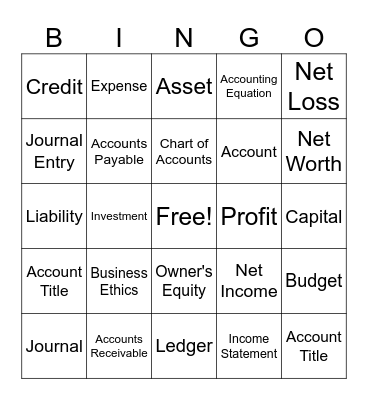 Accounting Bingo Card