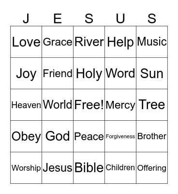 My Church BINGO Card