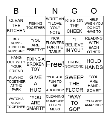 LOVE LANGUAGE BINGO Card