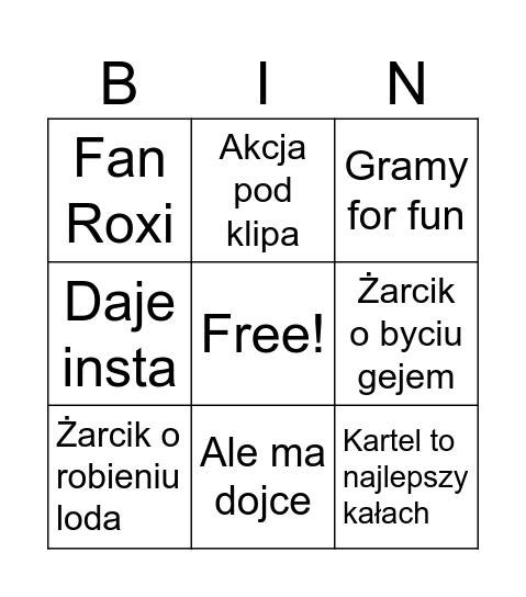 Milix Bingo Card