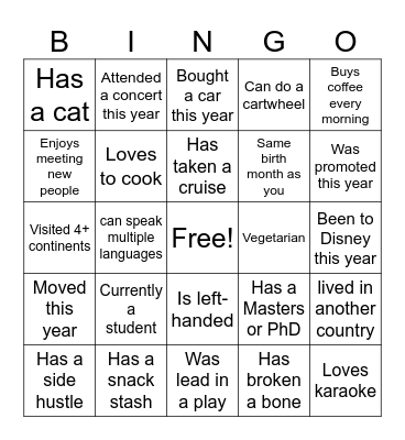 Warrior Warz! Bingo Card