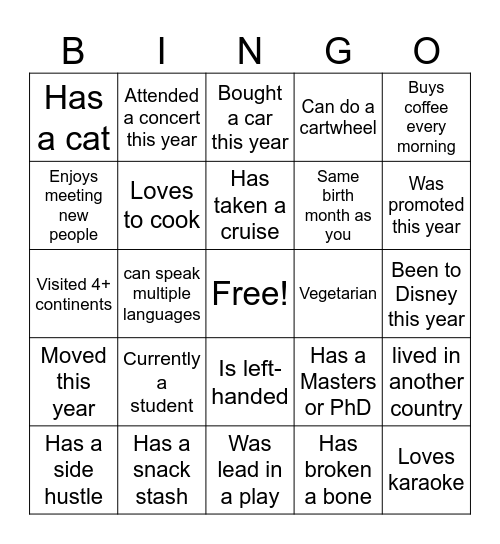 Warrior Warz! Bingo Card