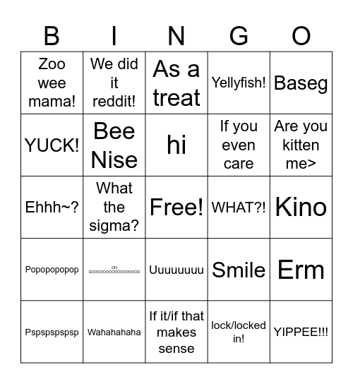 shondo bingo! Bingo Card