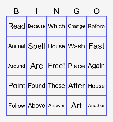 2nd Grade Literacy Bingo Card
