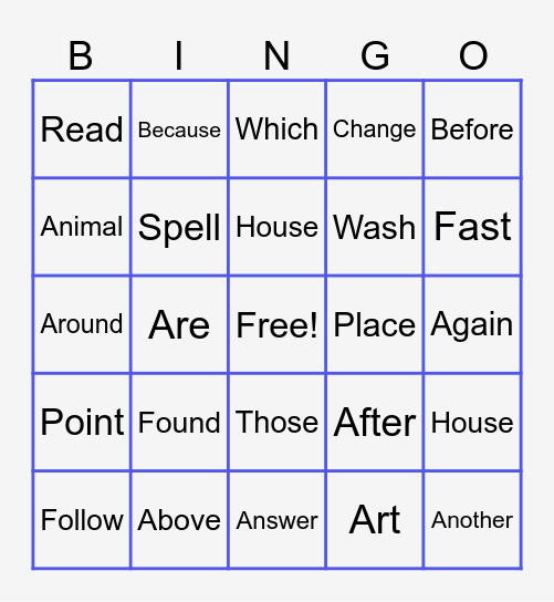 2nd Grade Literacy Bingo Card