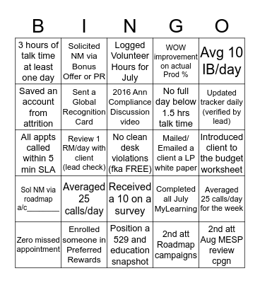 MEAC Bingo Card