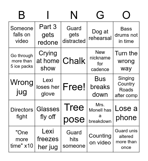 WSMB!! Bingo Card