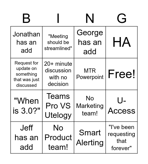 PSB BINGO Card