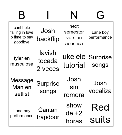 Worl Bingo Card